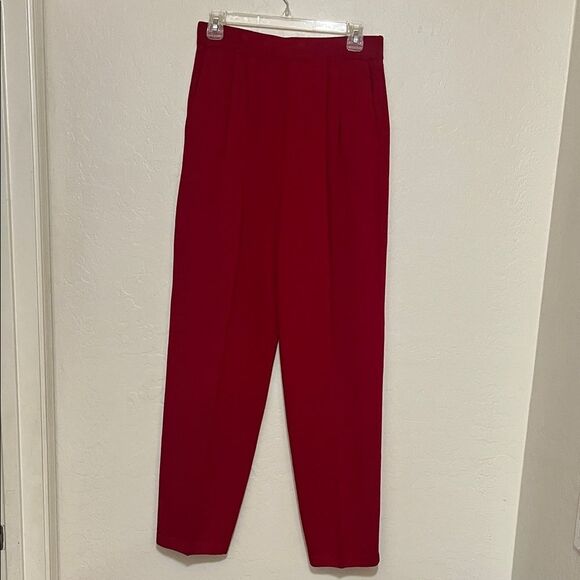 Vintage St. John Collection Marie Gray Santana Red Pockets Pants Luxury - Picture 1 of 11